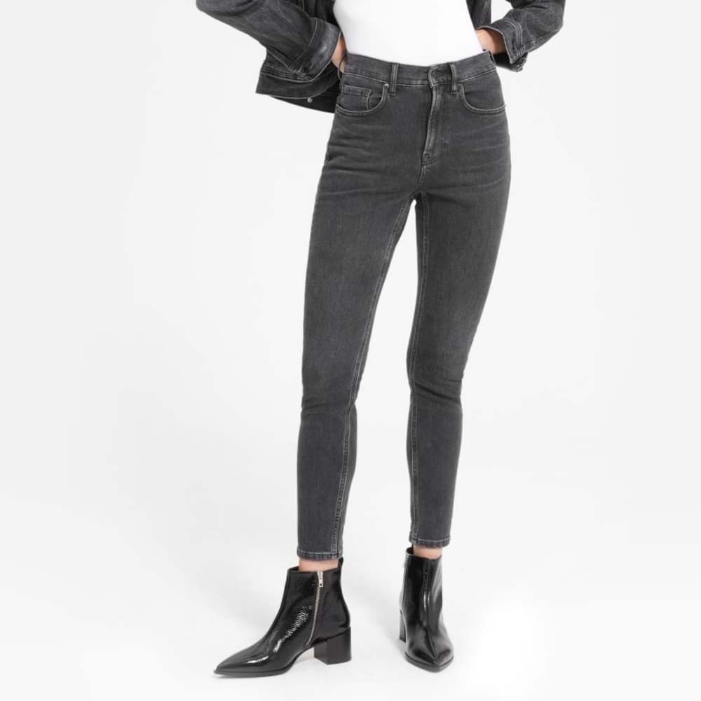 Everlane - The High Rise Skinny Jean, Washed Black